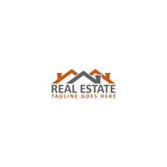 Real estate home roof simple logo design template