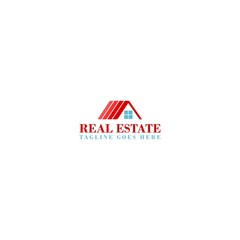 Real estate home roof simple logo design template