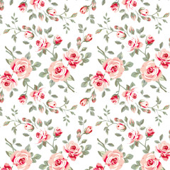 Seamless vector floral pattern. Classic illustration. Toile de Jouy