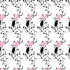 Seamless vector floral pattern. Classic illustration. Toile de Jouy