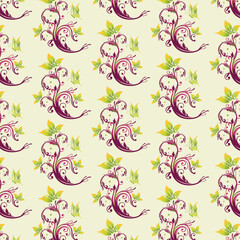 Seamless vector floral pattern. Classic illustration. Toile de Jouy