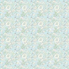 Seamless vector floral pattern. Classic illustration. Toile de Jouy