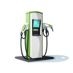 charging electric car on transparent background