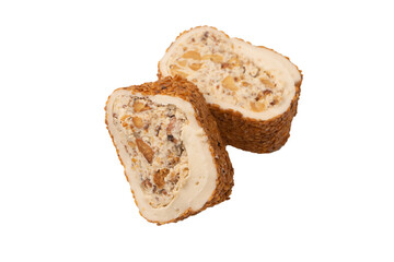 Sweet roll with nuts, turkish sweets.