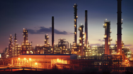 Obraz na płótnie Canvas Factory - oil and gas industry, Generative AI