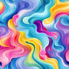 Obraz premium Decorative liquid fluid art seamless pattern. Colorful artistic repeat texture. Generative AI