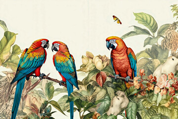 Parrots on a Branch