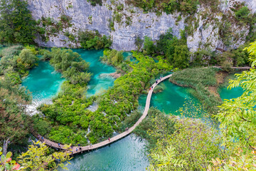 Beautiful landscape of Plitvice Lakes national Park, Croatia.