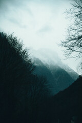 misty mountain landscape