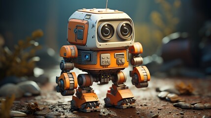 Little Robot 3D illustration