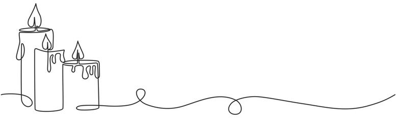 Candle line art vector illustration