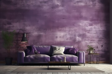 purple couch in a room