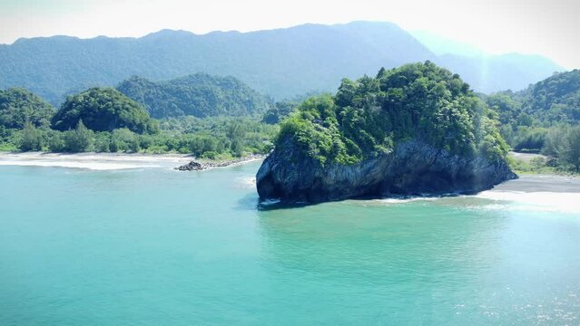 An aerial view of Pulot Beach, Aceh province, Indonesia.
