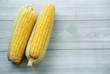 Corn on the cob day image with copy space