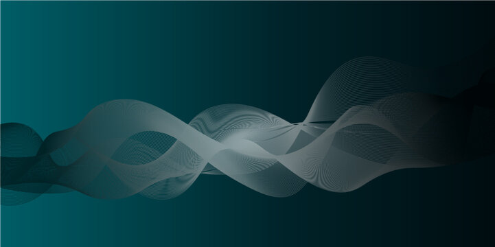 Abstract technology and science flowing wave lines background. Design used for technology, science, banner, template, wallpaper, business and many more. © Ahmad Araf