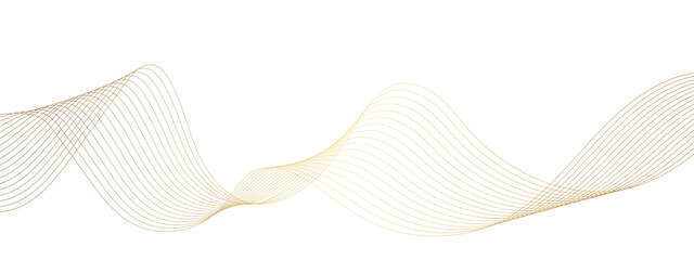 Luxury golden flowing wave curved lines, frequency wavy sound, technology curve line background. Design used for technology, science, banner, template, wallpaper, business and many more.