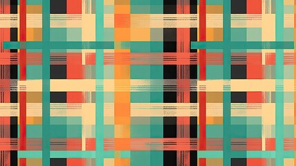 Retro plaid vintage pattern, illustration art background