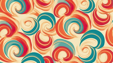 Fototapeta na wymiar Retro swirl vintage pattern, illustration art background