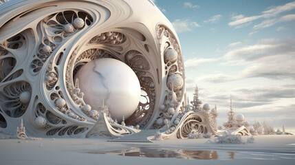 Surreale, fraktale Fantasiewelt, Generative AI © Christian Rabenstein