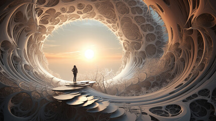 Surreale, fraktale Fantasiewelt, Generative AI © Christian Rabenstein