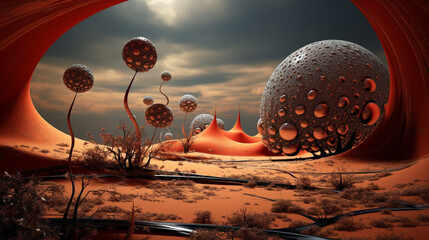 Surreale, fraktale Fantasiewelt, Generative AI © Christian Rabenstein