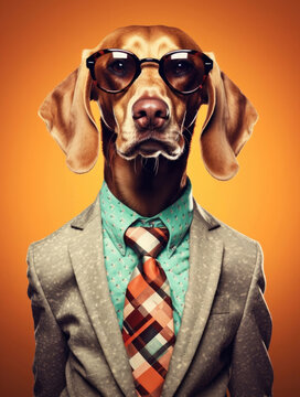 Hipster fashion dog from the 60s
