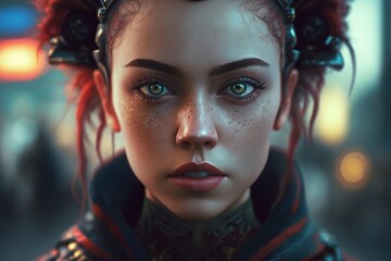 portrait of a person, cyberpunk, futuristic