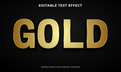 3d text effect in luxury golden style