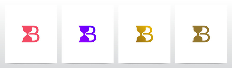 Hourglass On Letter Logo Design B