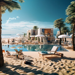 hotel swimming pool at the beach