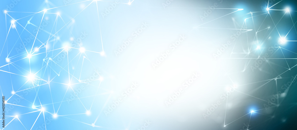 Poster panoramic abstract dot and triangle connection background., technology polygonal design concept, dig