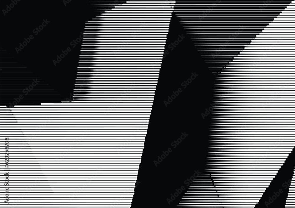 Poster abstract woodcut styled background with intersecting cubes