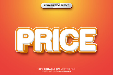 Price 3D Editable text effect style