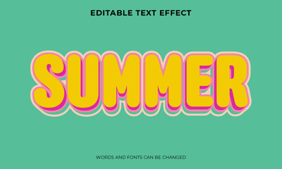 3d text effect in summer style