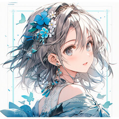 Fototapeta premium pretty anime girl