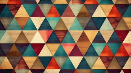 Nostalgic Vintage Background with Geometric Triangles, Evoking the Chic and Classic Design Aesthetics of the Past