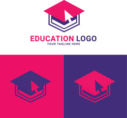 education online logo design vector