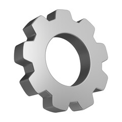 Gear sign 3d Illustration icon on white empty background