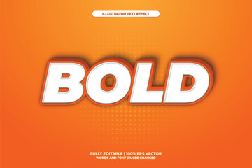 Orange bold 3d editable text effect