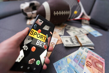 American Football Player. Sports betting on american football. Bets in the mobile application.