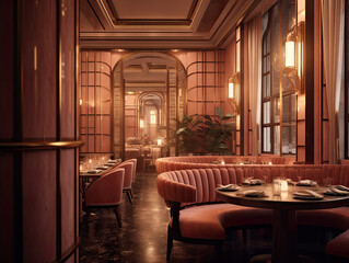 Sophisticated Empty Restaurant: A Generative AI Inspiration for Interior Decorators