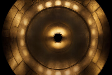 A Close Up Of A Circular Light Fixture