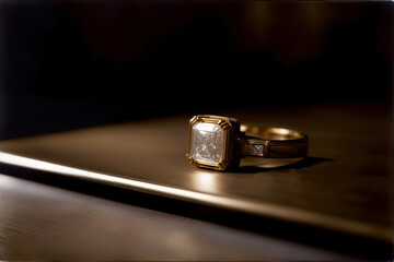 A Close Up Of A Ring On A Table