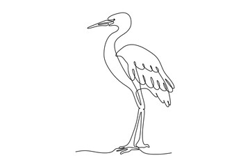 crane continuous line vector illustration design