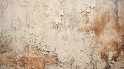 Poster Vieux mur texturé sale Vintage Concrete Wall with Light Brown Tonal Paint and Plaster