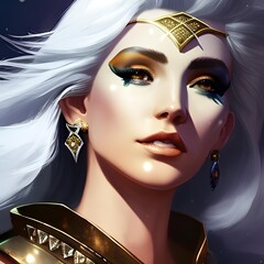 high elf woman with silver hair