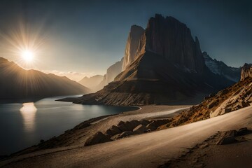 A beautiful view of floating water between the hills 