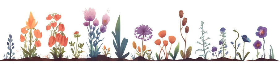 illustration of grass and flowers