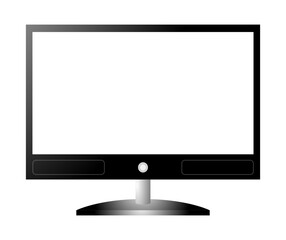 Realistic TV screen isolated on transparent background.