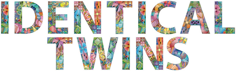 IDENTICAL TWINS. Vector zentangle object for decoration